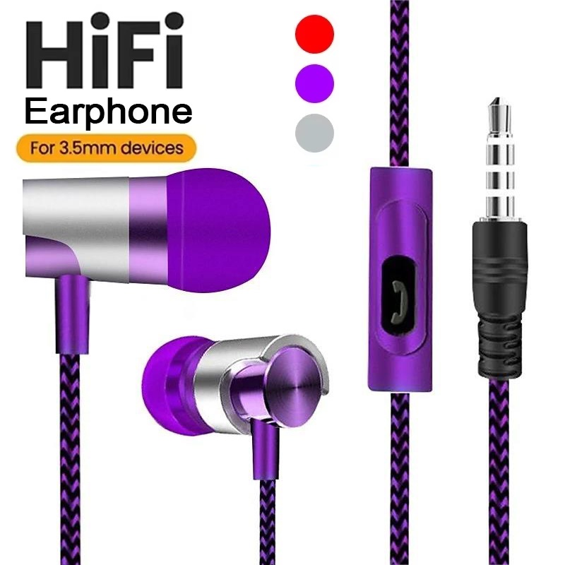 Running Gear Headphones - Écouteurs filaires intra-auriculaires en métal avec